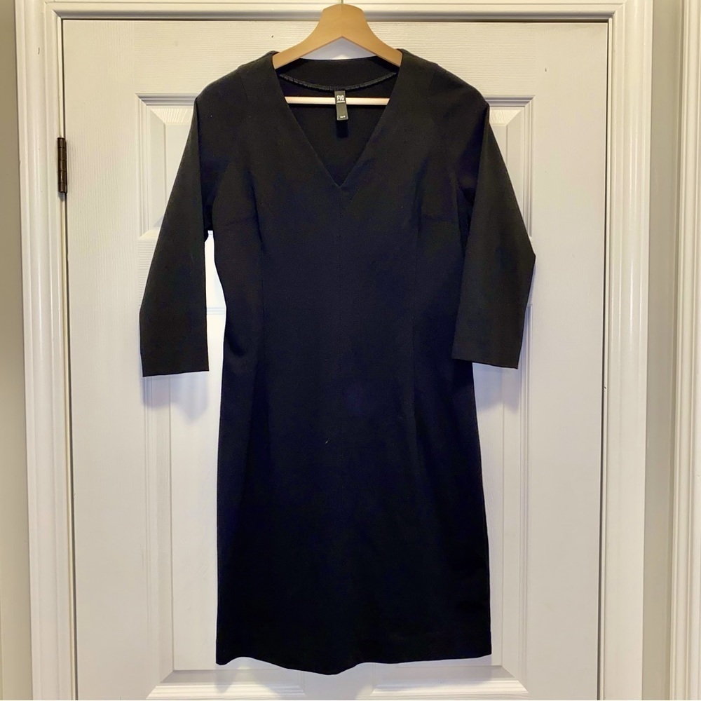 Fig Clothing Black fitted Dress above the knee length  made in Canada